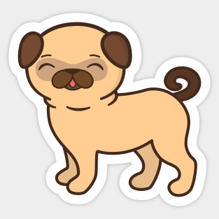 Cute and Kawaii Adorable Pug Sticker